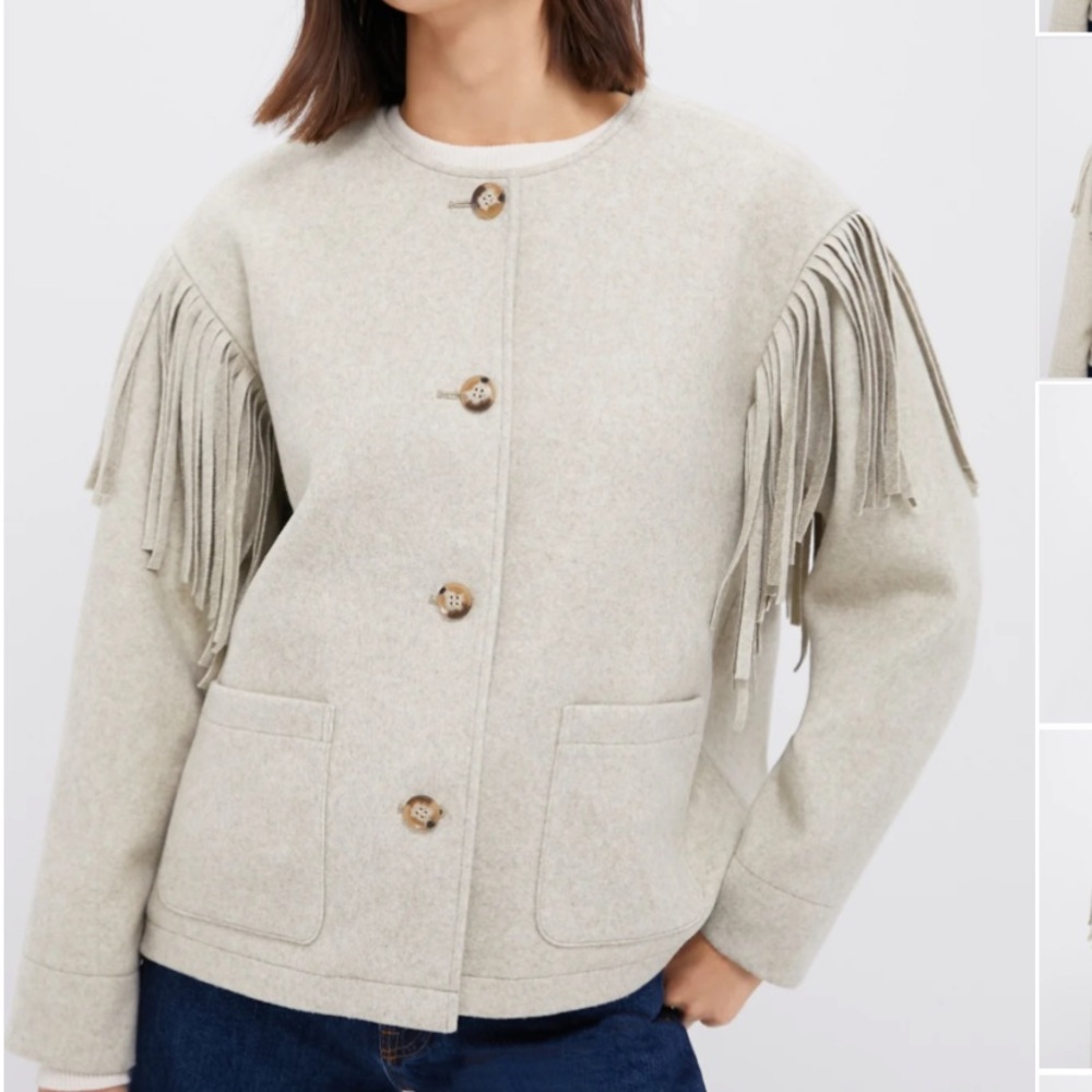 Tuckernuck Melange Gray Fringe Purcell Jacket